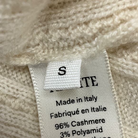KHAITE IVORY CROPPED CASHMERE KNIT CARDIGAN SWEATER - Picture 5 of 5